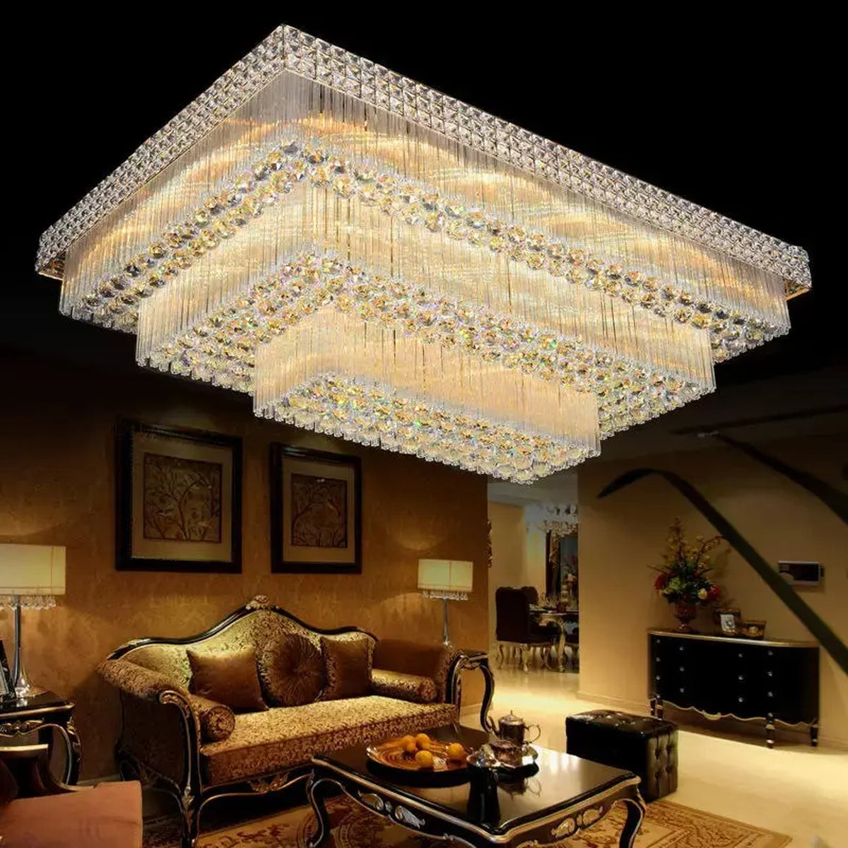 AM0516 — Grand Crystal Ceiling Light for Living Rooms
