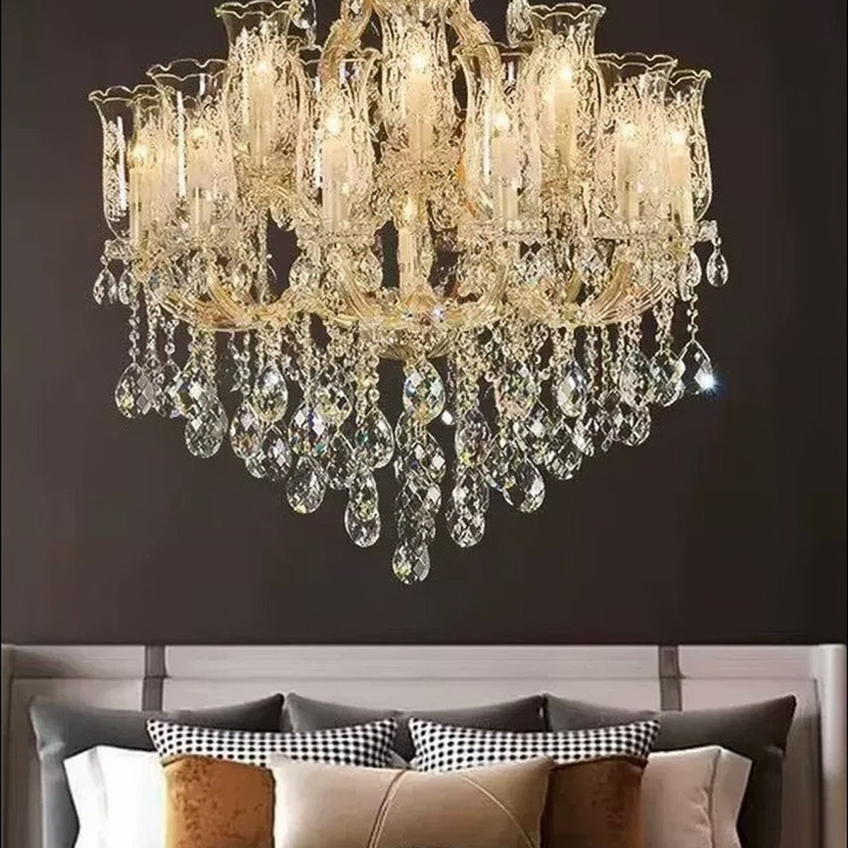 AM0849 — European Duplex Crystal Iron Chandelier for Living Rooms