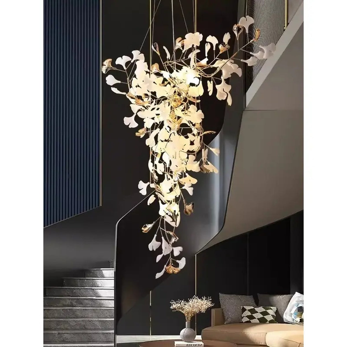 AM0577 — Light Luxury Spiral Staircase Chandelier for Stairwells