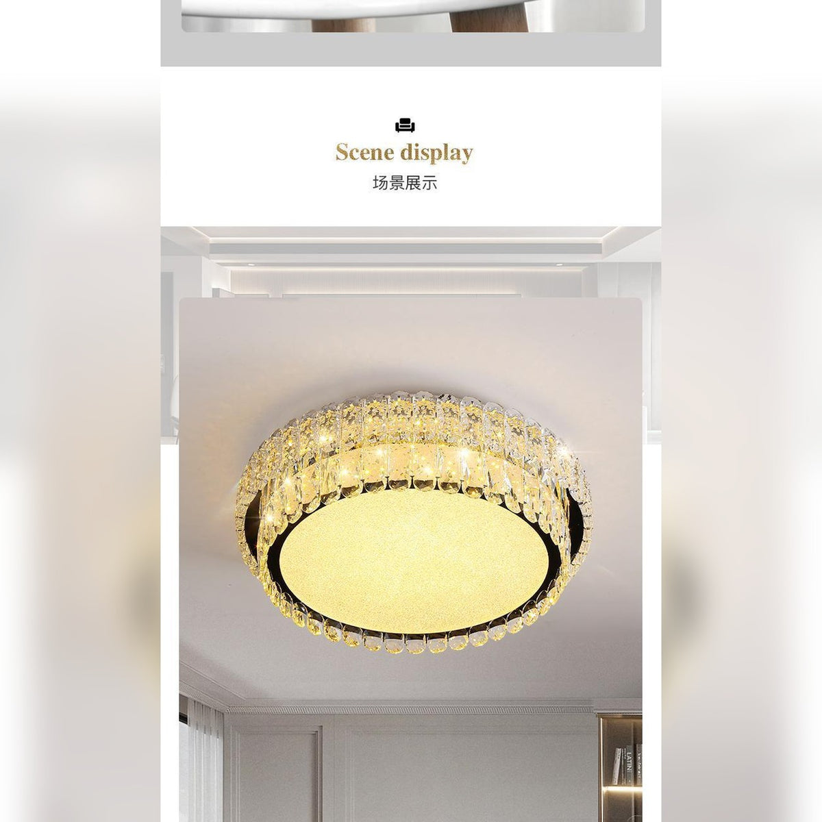AM0468 — Luxury Round Crystal Ceiling Light for Bedrooms