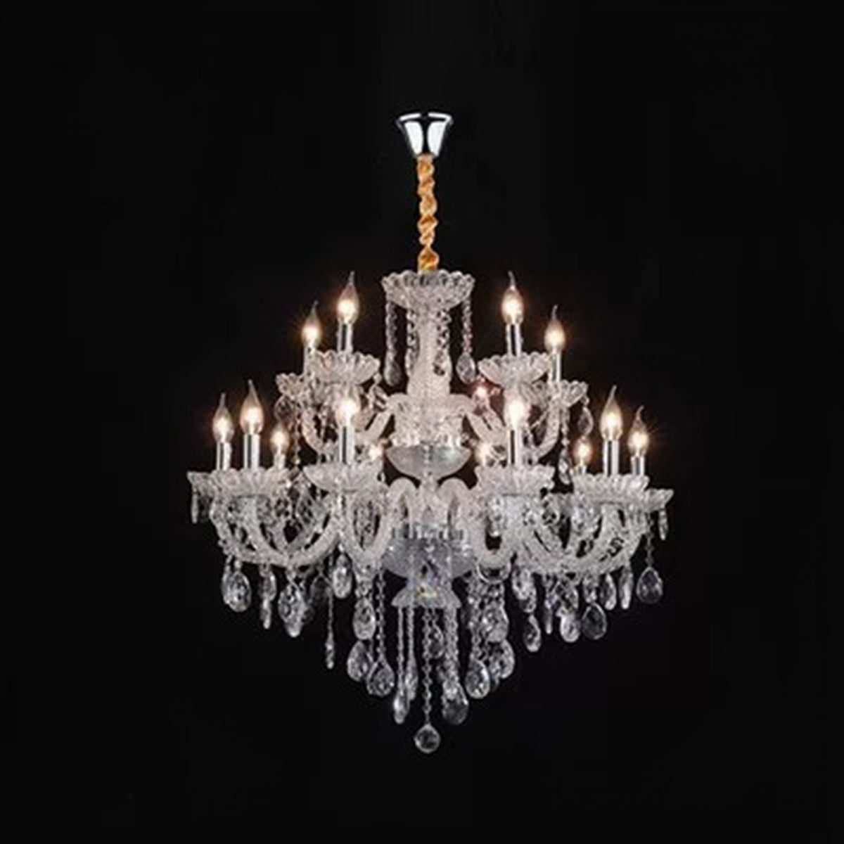 AM0839 — European Duplex Crystal Stainless Steel Chandelier for Living Rooms & Dining Rooms