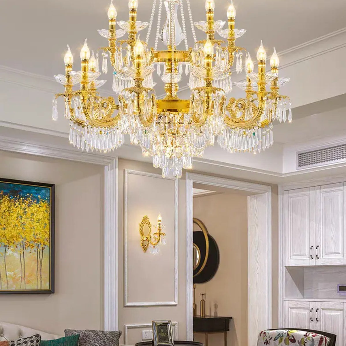 AM0647 — Light Luxury Crystal Chandelier for Living Rooms