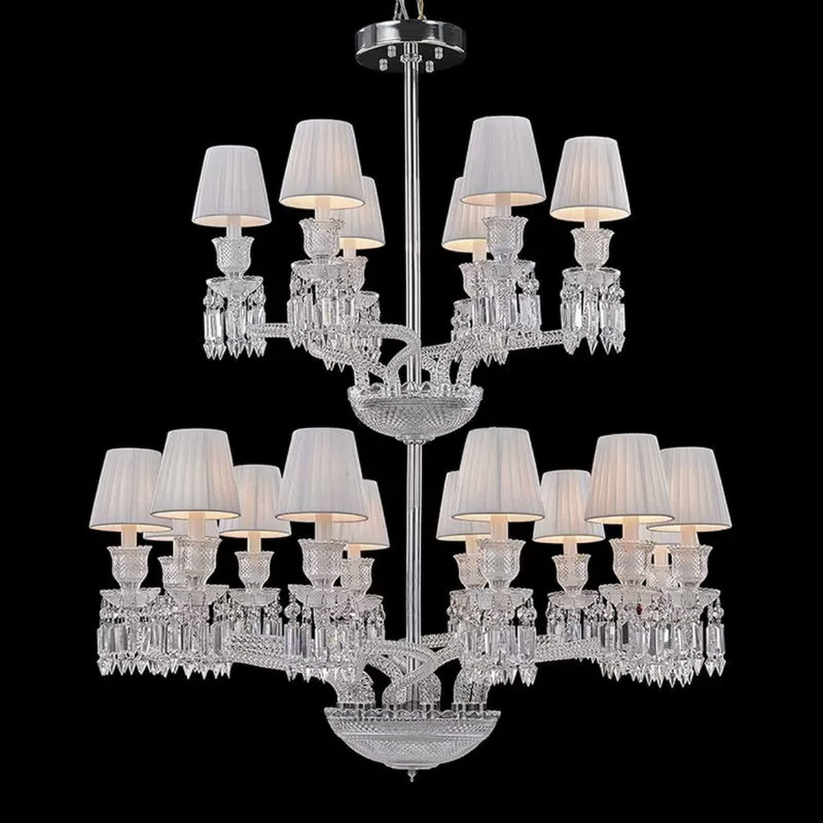 AM0833 — European Duplex Grand Hall Stainless Steel Chandelier for Bedrooms