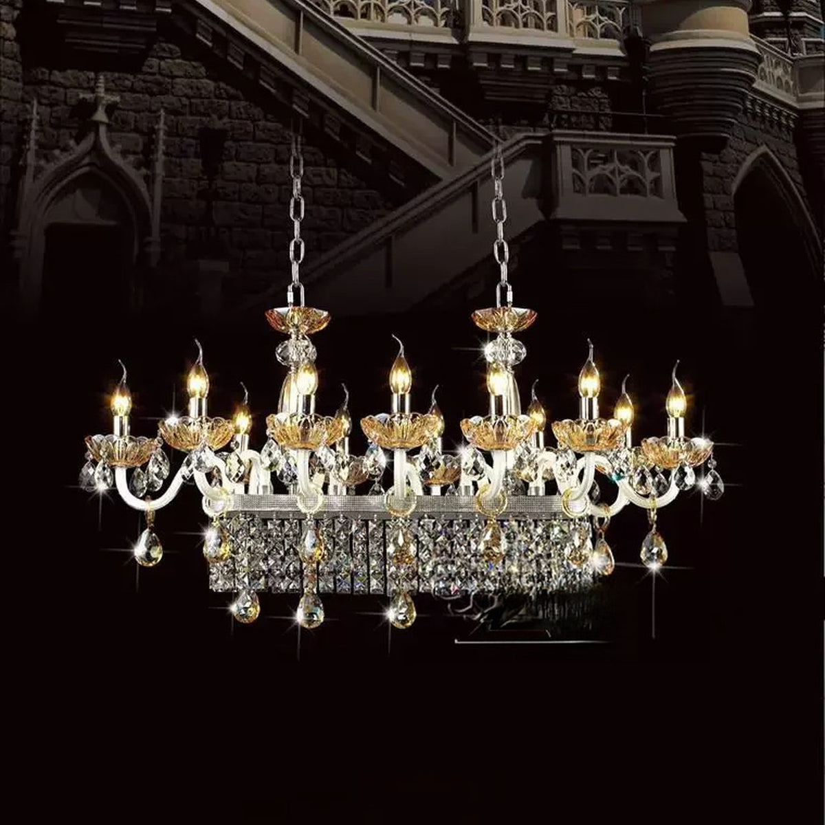 AM0790 — European Candle Crystal Chandelier for Living Rooms & Dining Rooms