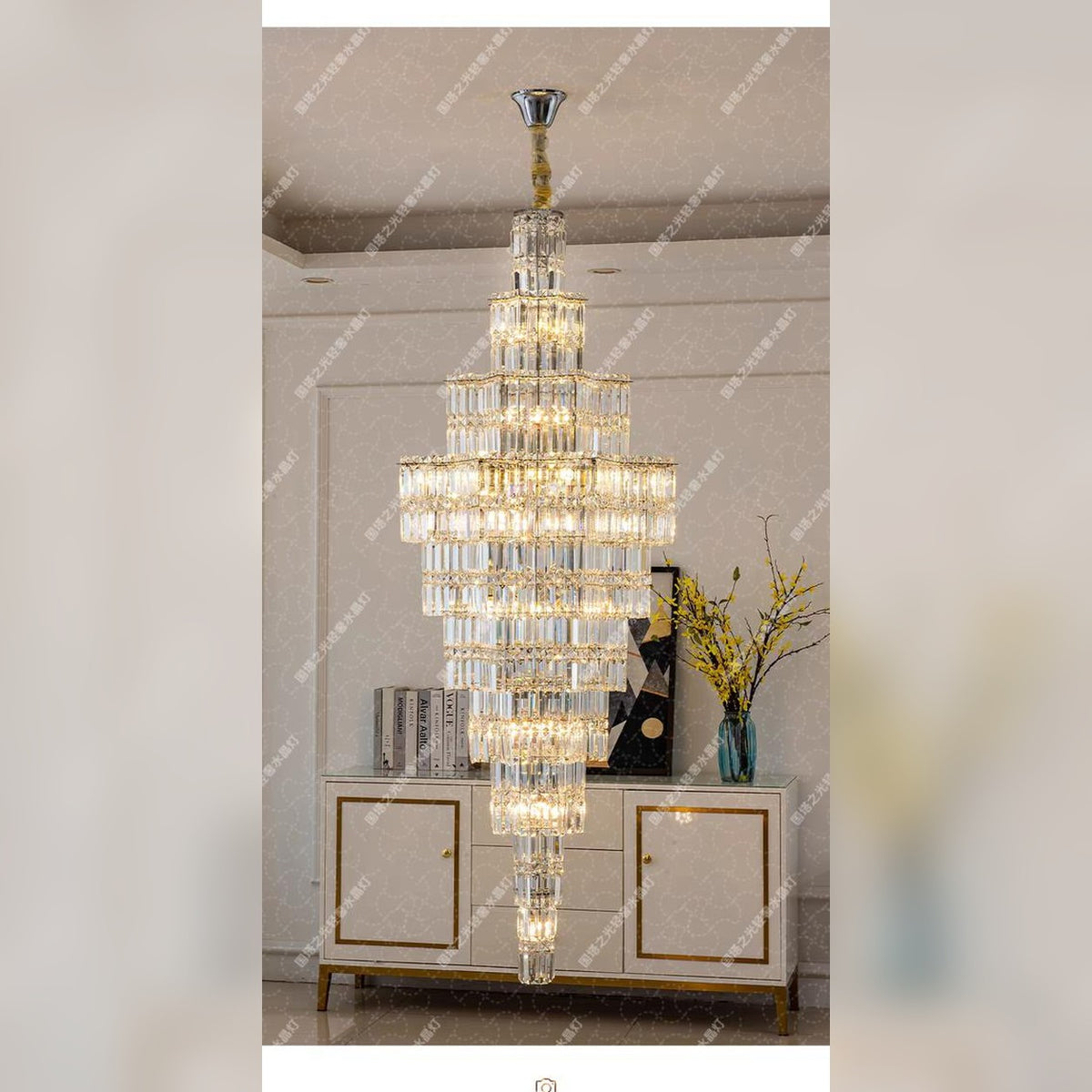 AM0526 — Postmodern Stairwell Crystal Chandelier for Living Rooms