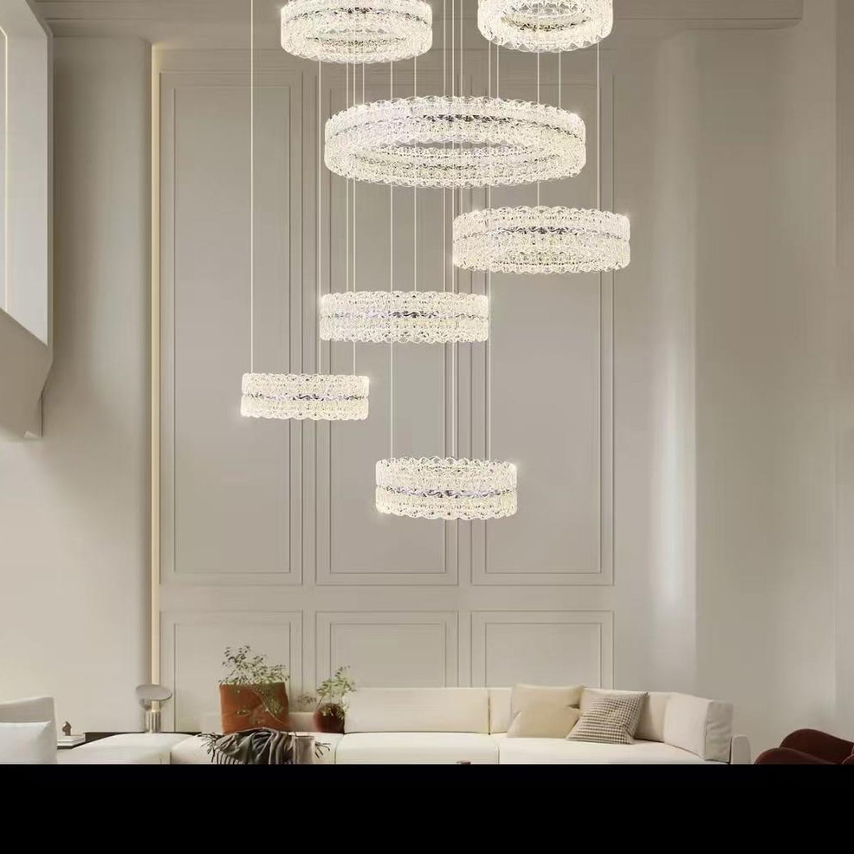 AM0547 — Modern Minimalist Stairwell Chandelier for Living Rooms