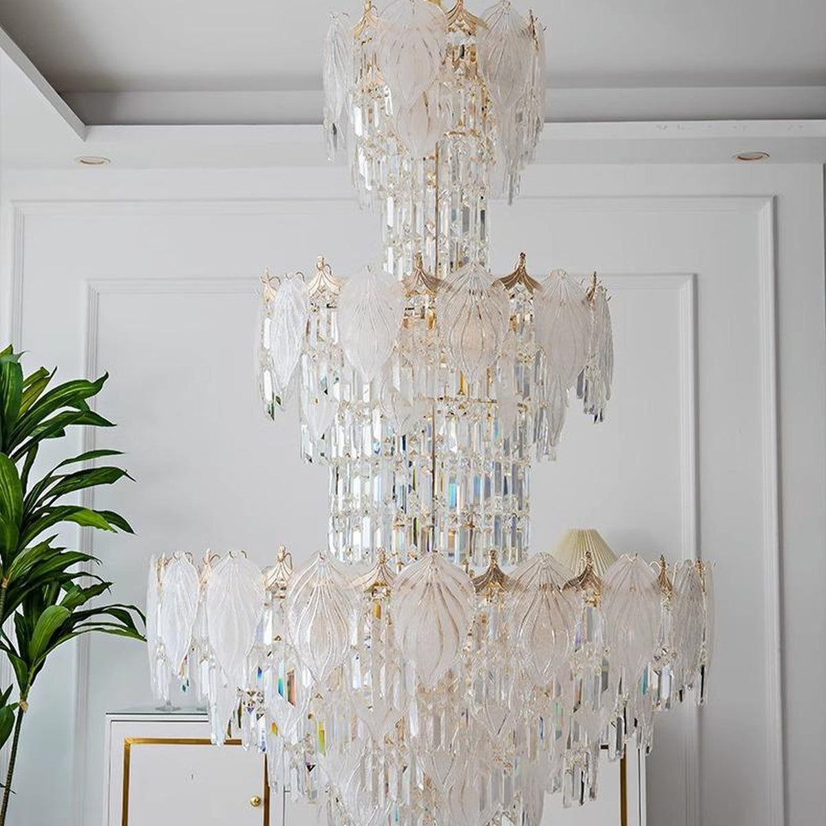 AM0535 — Light Luxury Linear Crystal Chandelier for Living Rooms