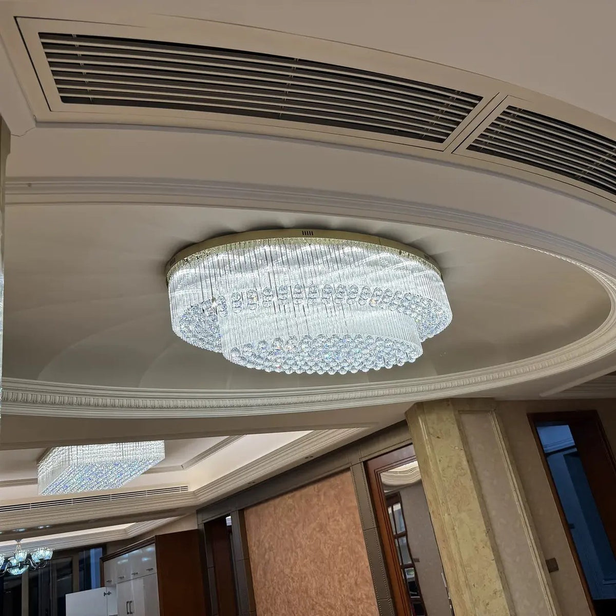AM0590 — Round Crystal Ceiling Light for Hallways