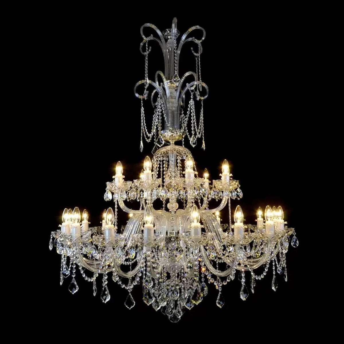 AM0788 — European Candle Duplex Metal Chandelier for Hotels & Ballrooms