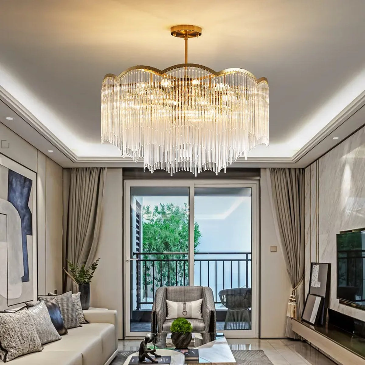 AM0624 — Postmodern Crystal Chandelier for Living Rooms