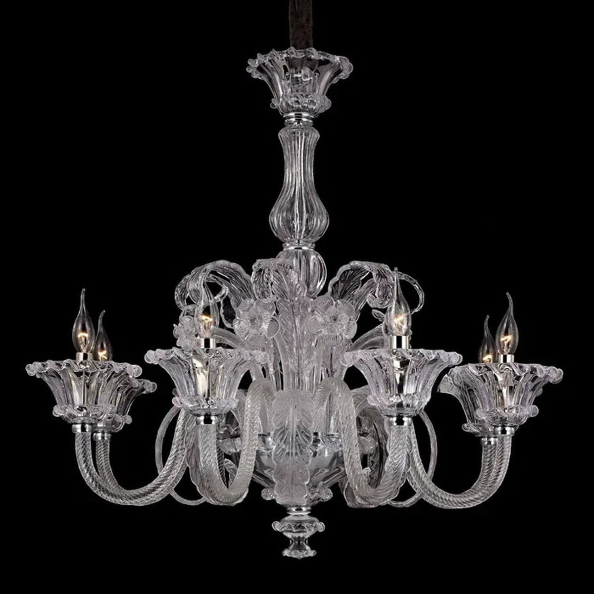AM0856 — French Cream Glass Chandelier for Hotels & Ballrooms