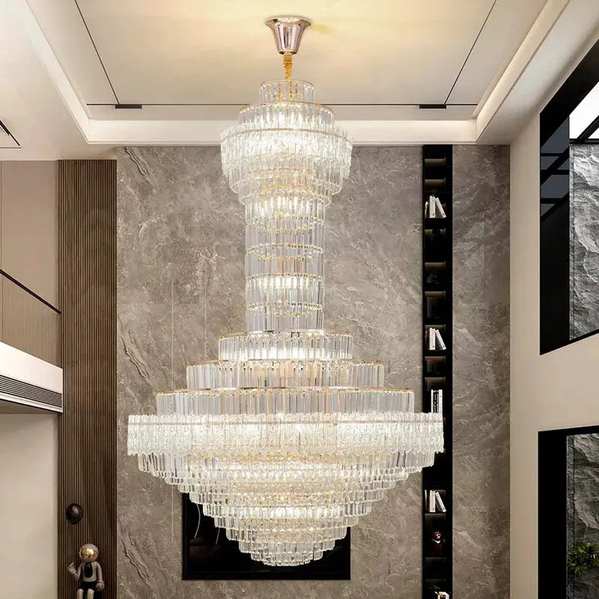 AM0564 — Light Luxury Linear Crystal Chandelier for Living Rooms