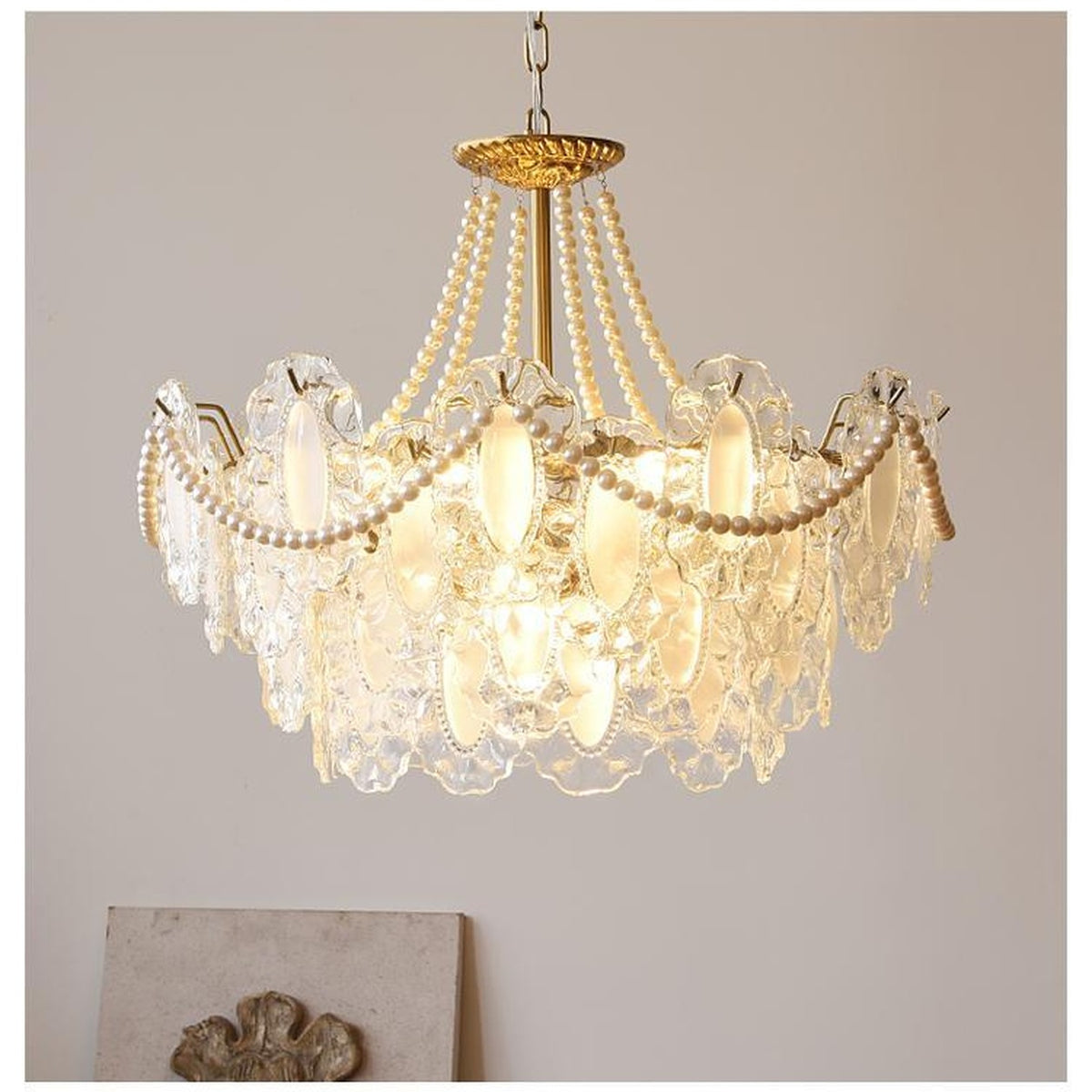 AM0507 — French Pearl Crystal Chandelier for Living Rooms