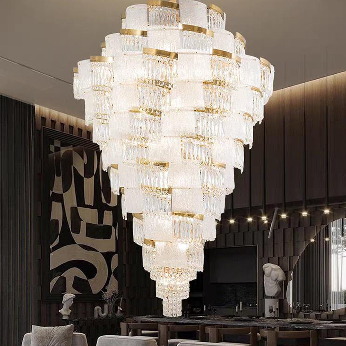 AM0659 — Stairwell Crystal Chandelier for Living Rooms