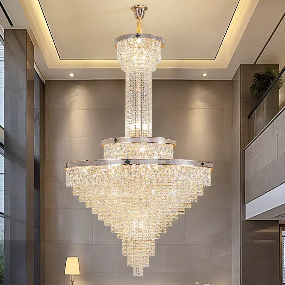 AM0680 — Light Luxury Spiral Staircase Crystal Chandelier for Stairwells