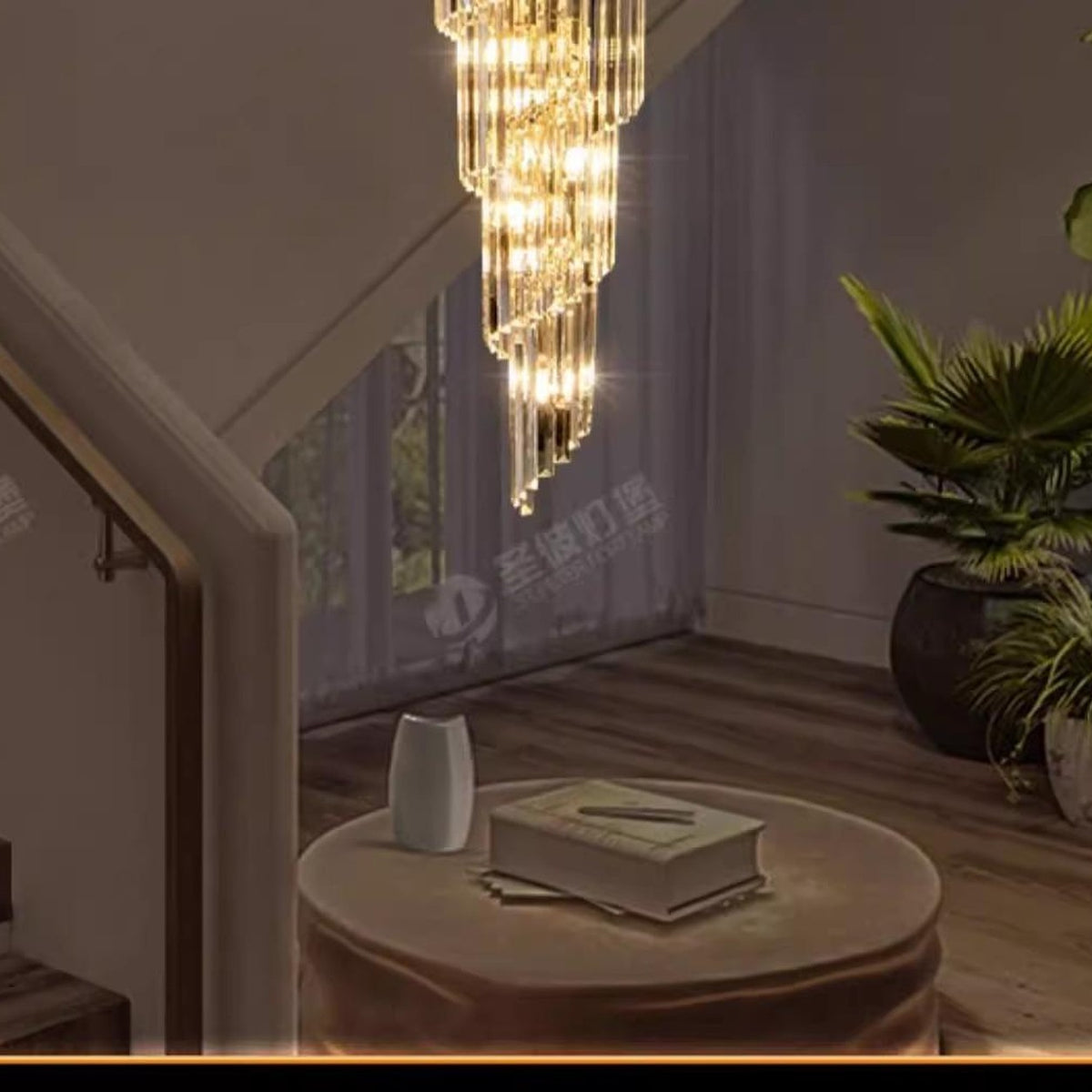 AM0487 — Modern Minimalist Spiral Staircase Chandelier for Living Rooms