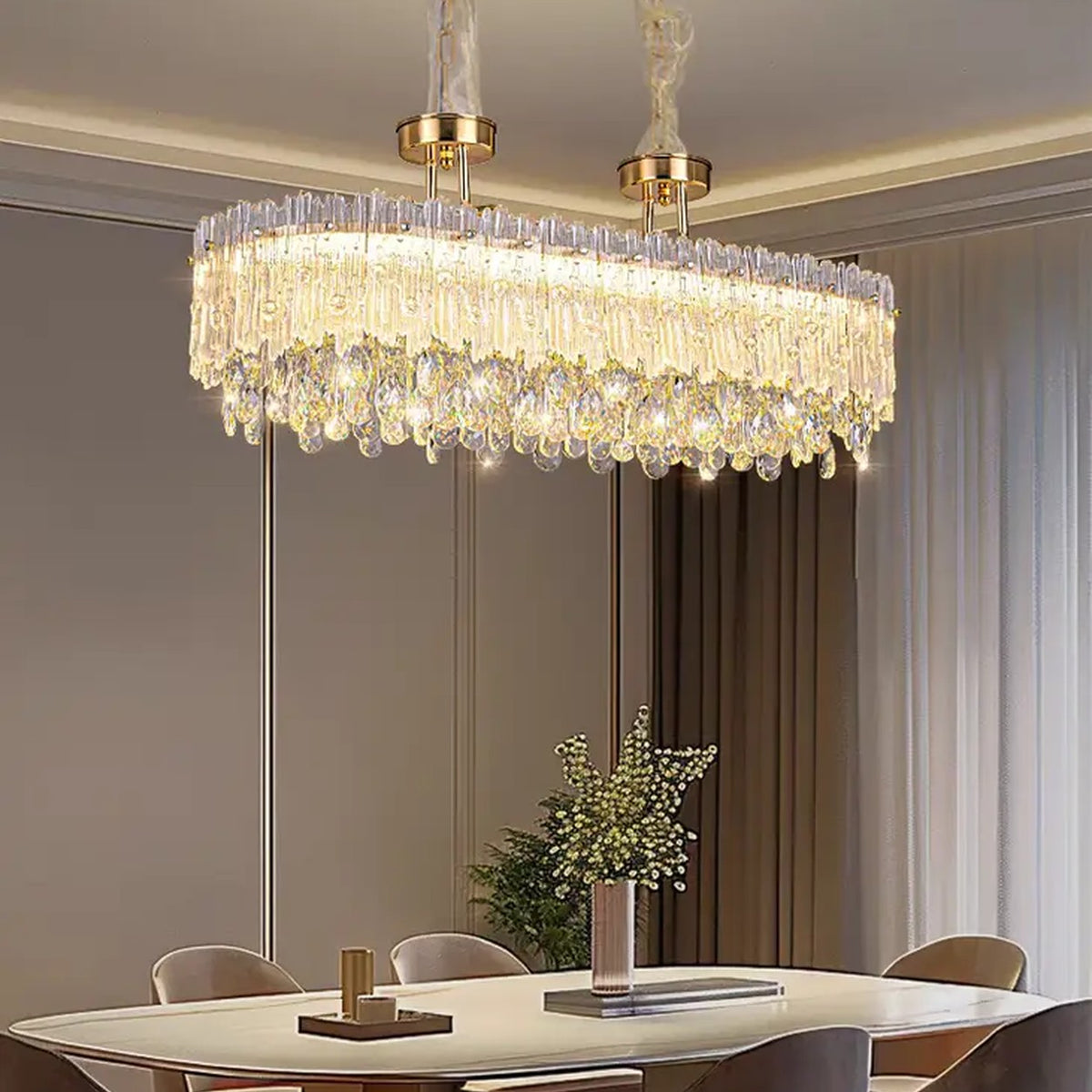 AM0611 — Modern Minimalist Crystal Chandelier for Living Rooms