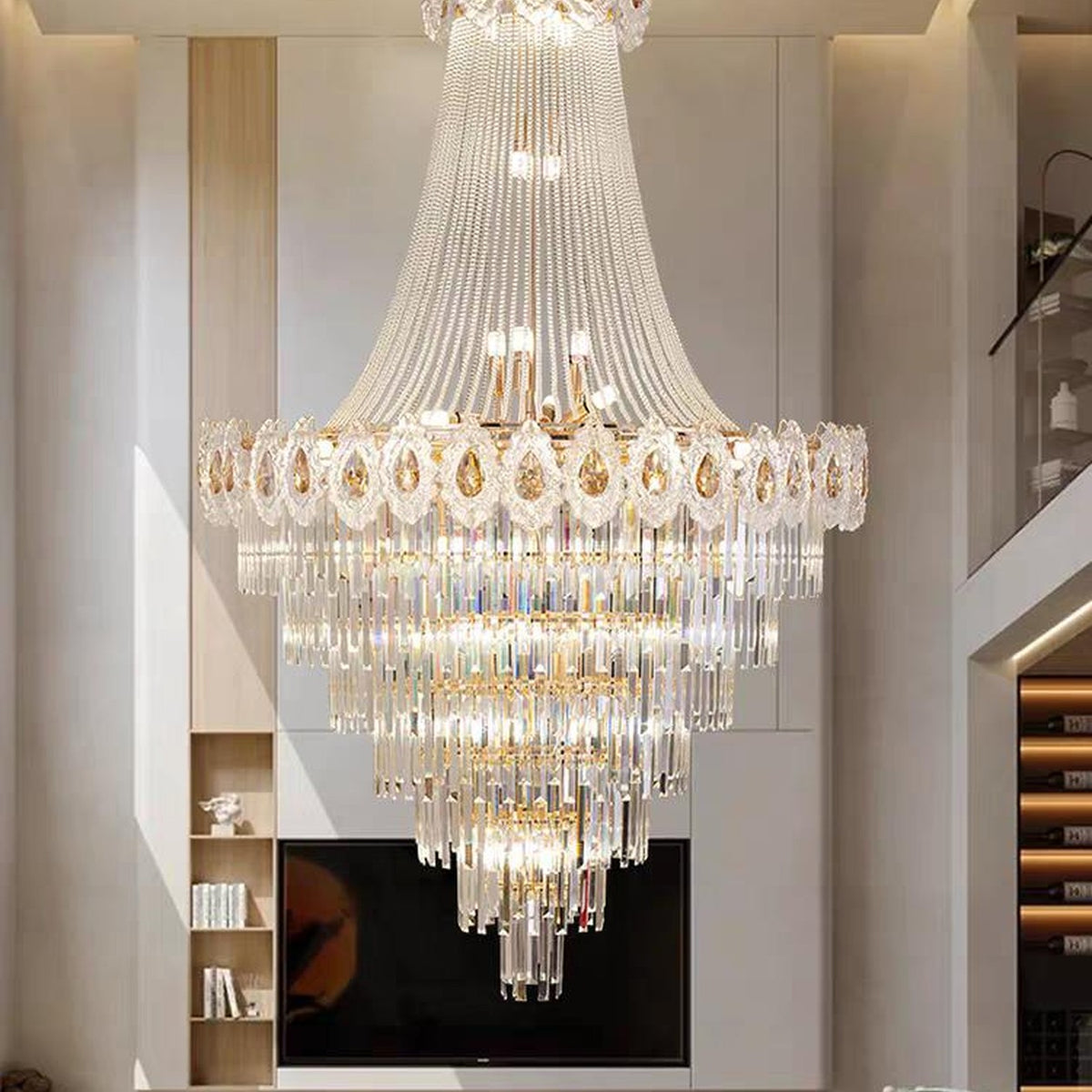 AM0684 — Light Luxury Crystal Chandelier for Living Rooms