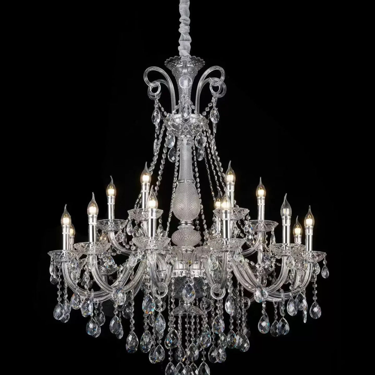AM0855 — Modern Luxury Crystal Chandelier for Duplex Spaces & Stairwells