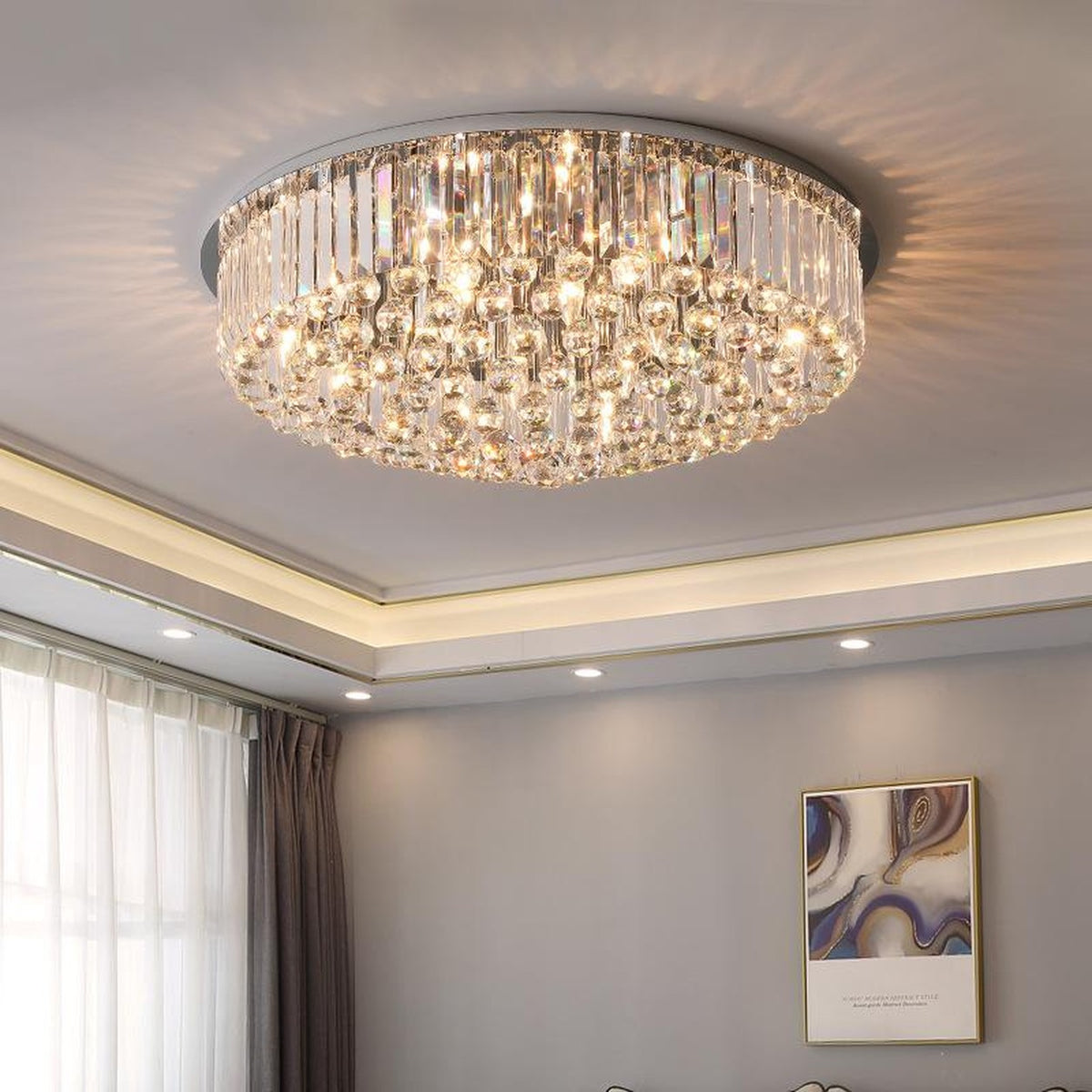 AM0543 — Modern Luxury Crystal Ceiling Light for Bedrooms