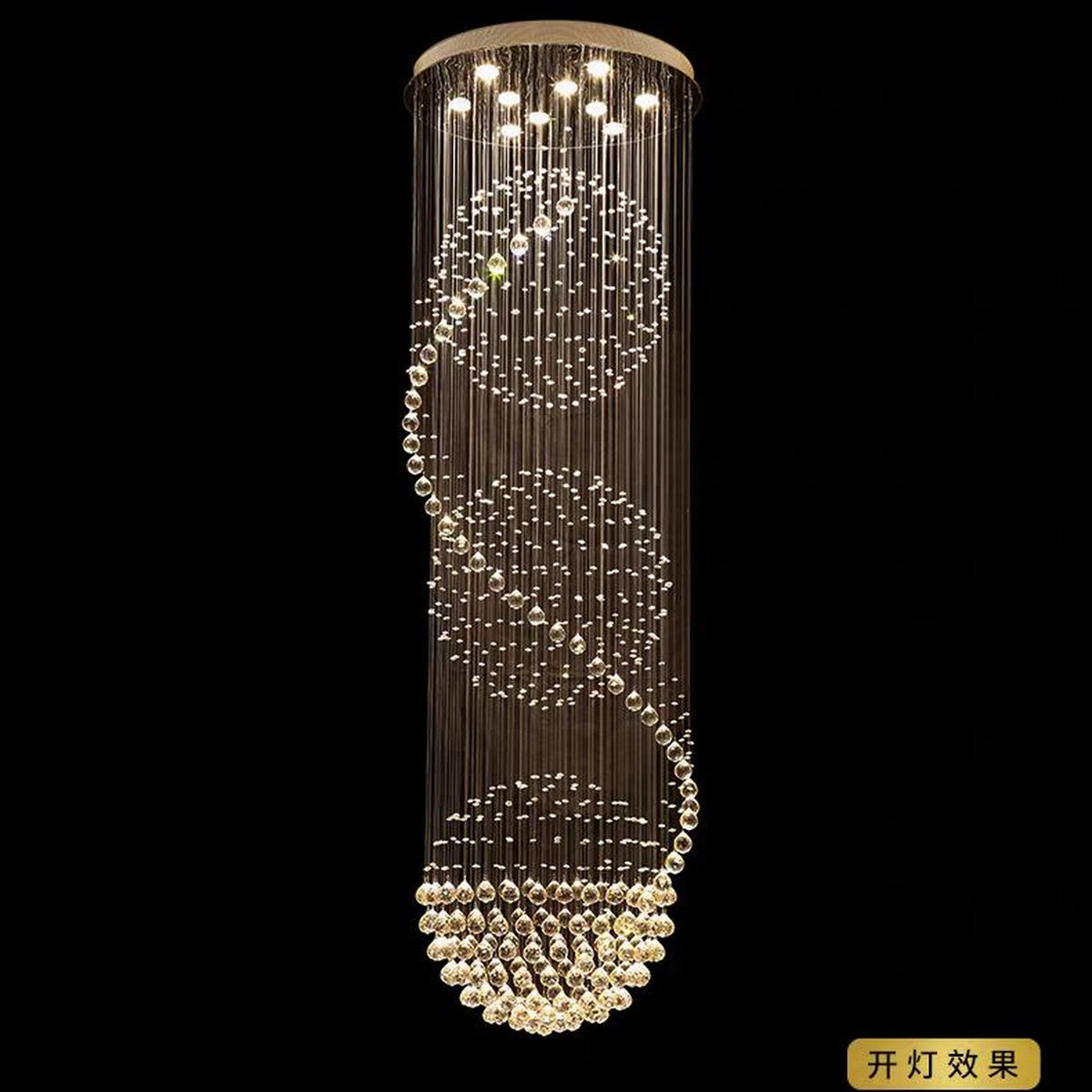 AM0525 — Modern Minimalist Stairwell Crystal Chandelier for Living Rooms