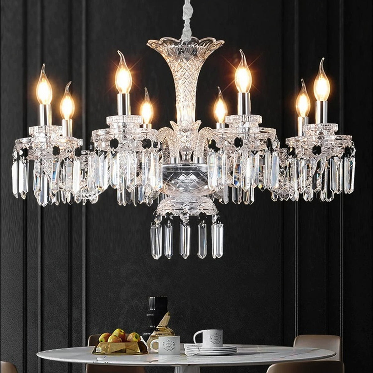 AM0842 — French Candle Crystal Chandelier for Living Rooms & Dining Rooms