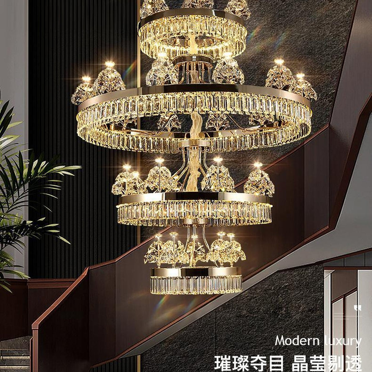 AM0578 — Postmodern Fortune Tree Crystal Chandelier for Living Rooms