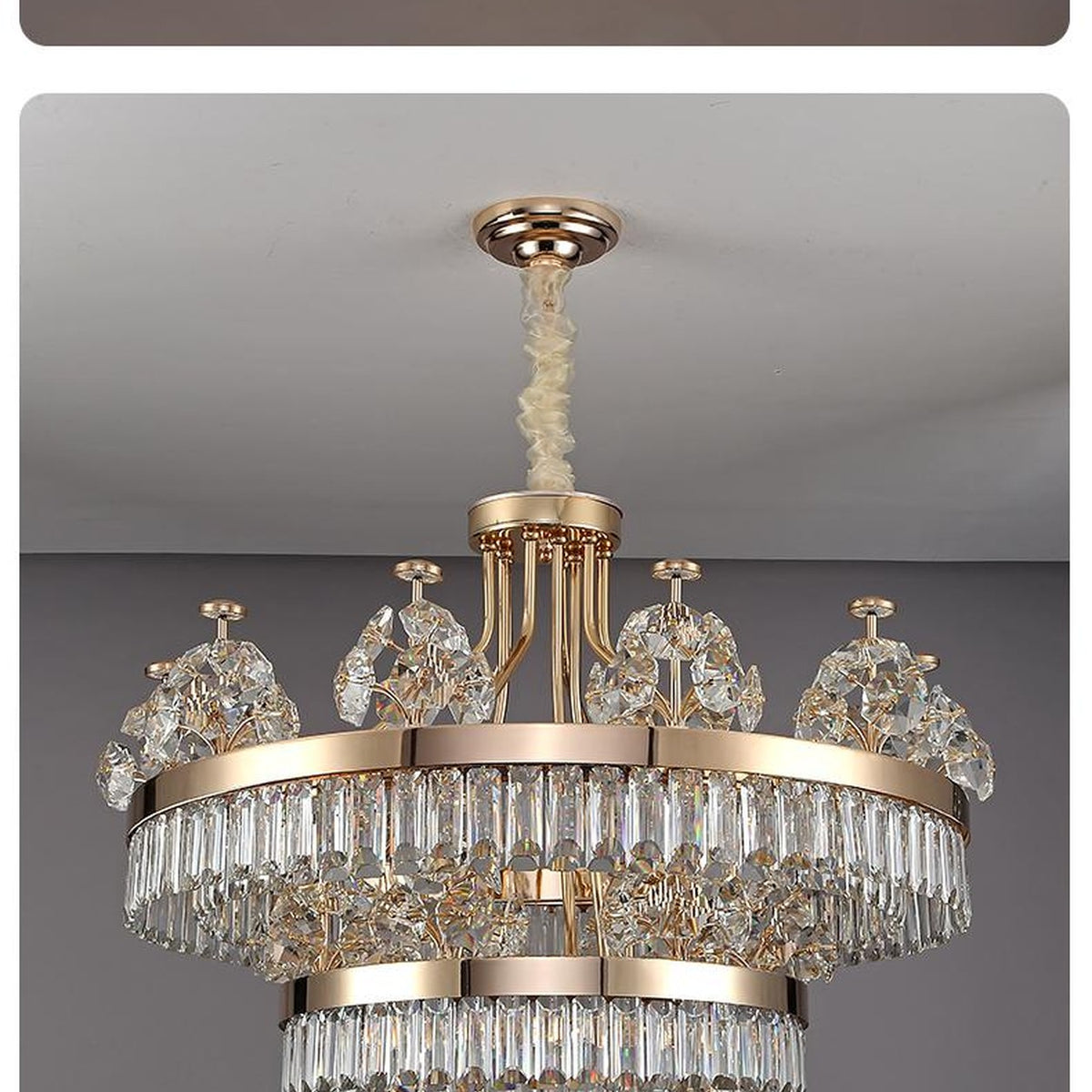 AM0520 — Postmodern Round Crystal Chandelier for Living Rooms