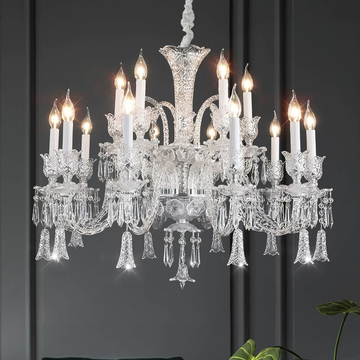 AM0864 — European Duplex Crystal Stainless Steel Chandelier for Living Rooms & Dining Rooms