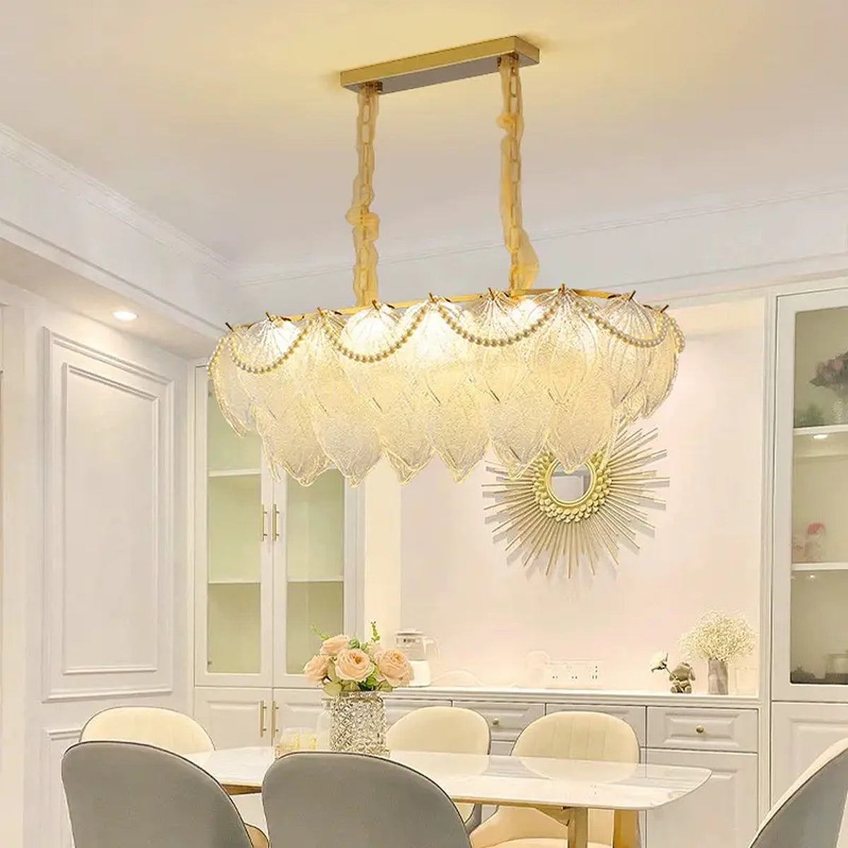 AM0565 — Modern Minimalist Pearl Pearl Chandelier for Living Rooms