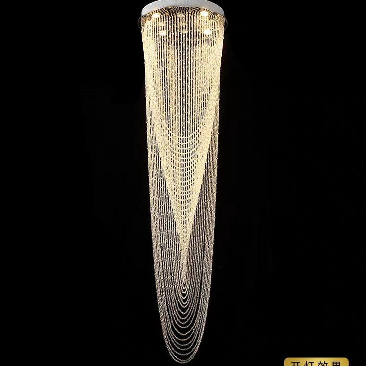 AM0552 — Minimalist Stairwell Crystal Chandelier for Living Rooms