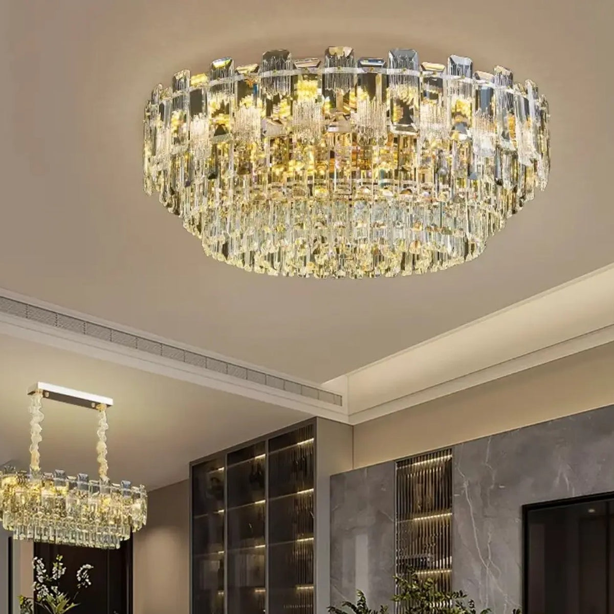 AM0615 — Modern Minimalist Crystal Ceiling Light for Living Rooms