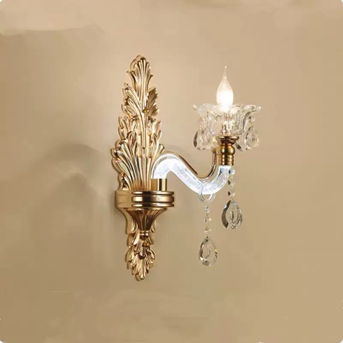 AM0837 — European Stairwell Crystal Wall Light for Living Rooms & Dining Rooms