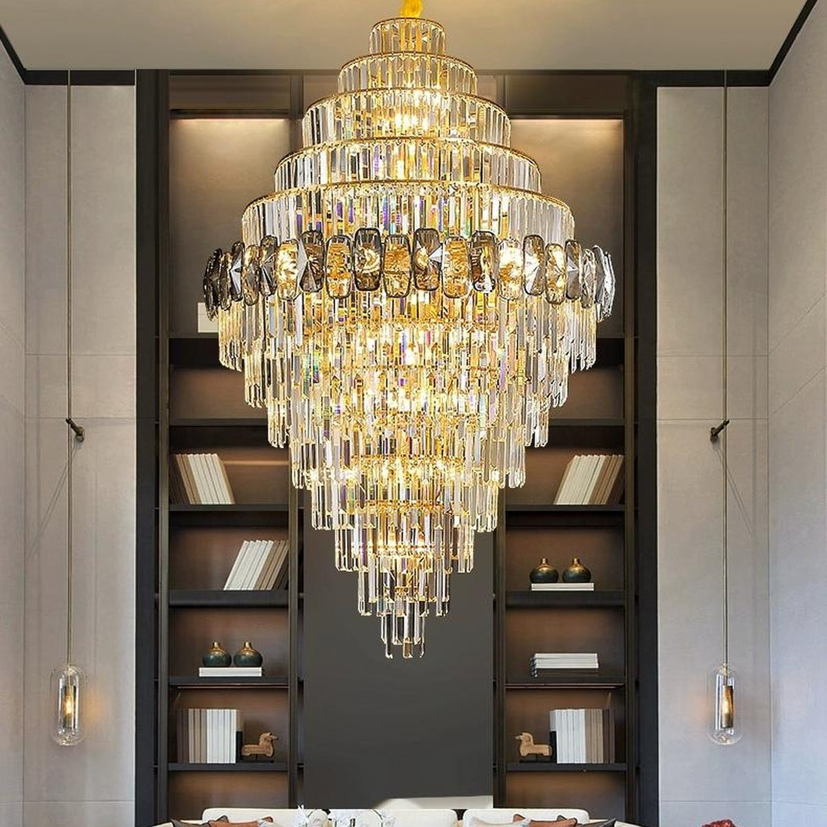 AM0555 — Light Luxury Stairwell Chandelier for Living Rooms