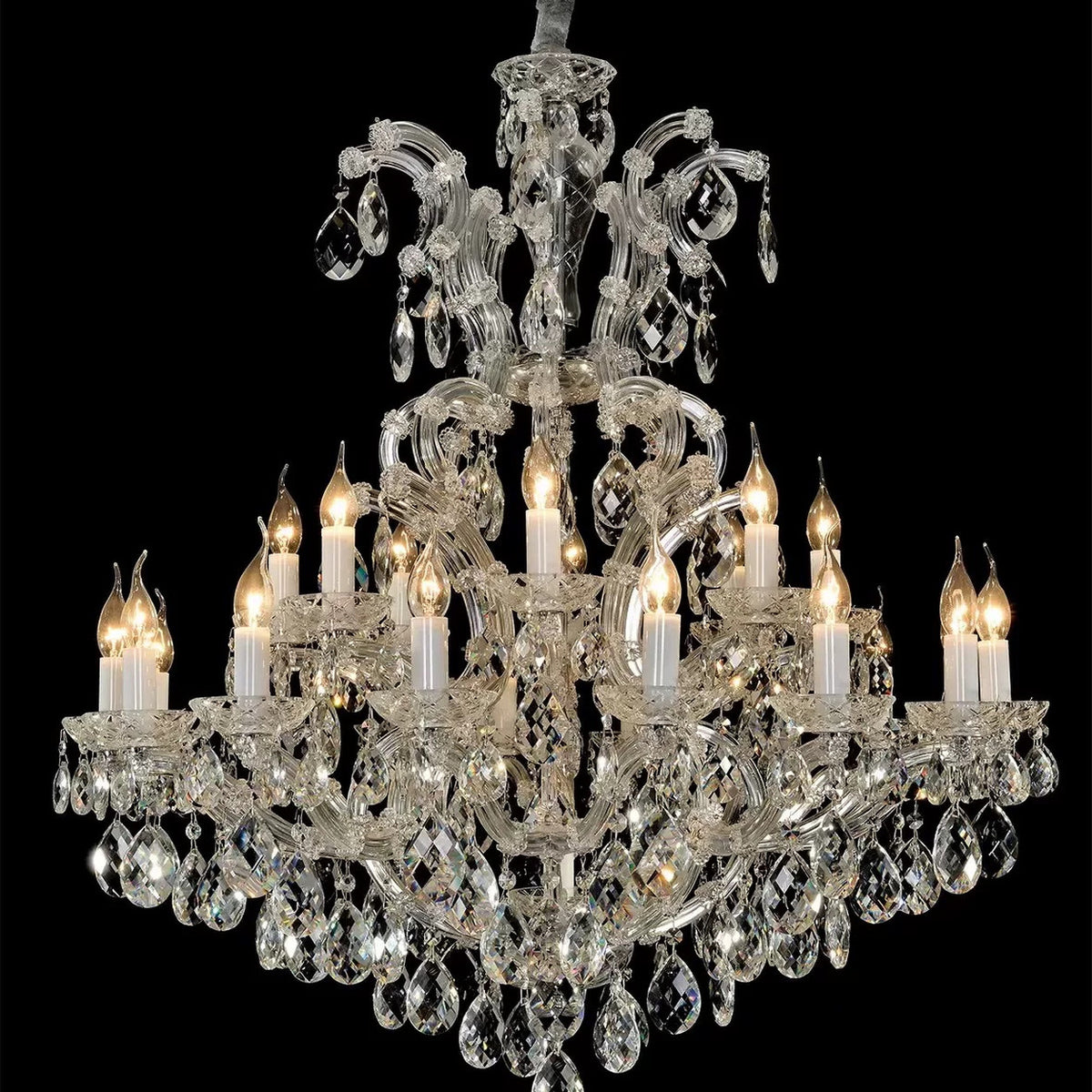 AM0852 — Modern Luxury Crystal Stainless Steel Chandelier for Duplex Spaces & Stairwells