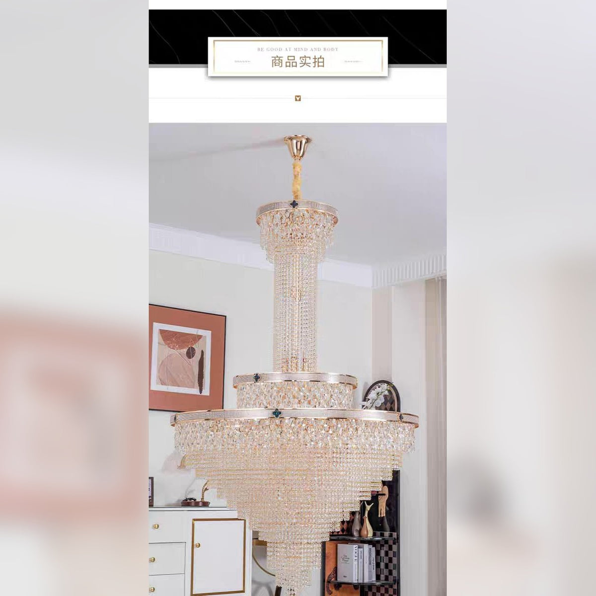 AM0680 — Light Luxury Spiral Staircase Crystal Chandelier for Stairwells