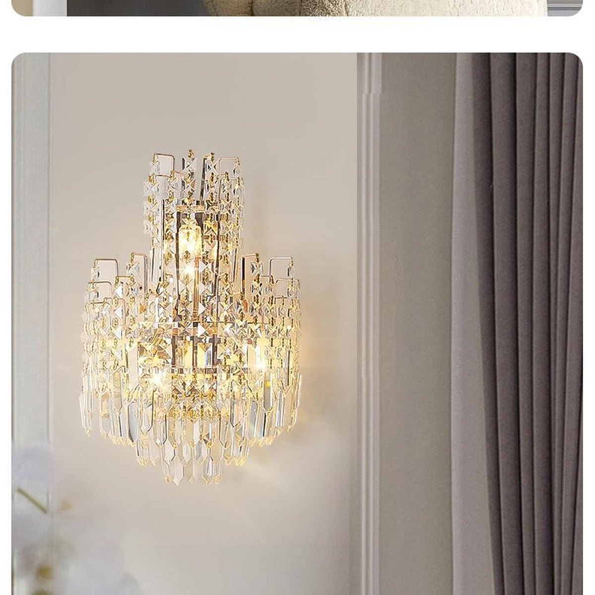 AM0482 — Postmodern Stairwell K9 Crystal Wall Light for Living Rooms