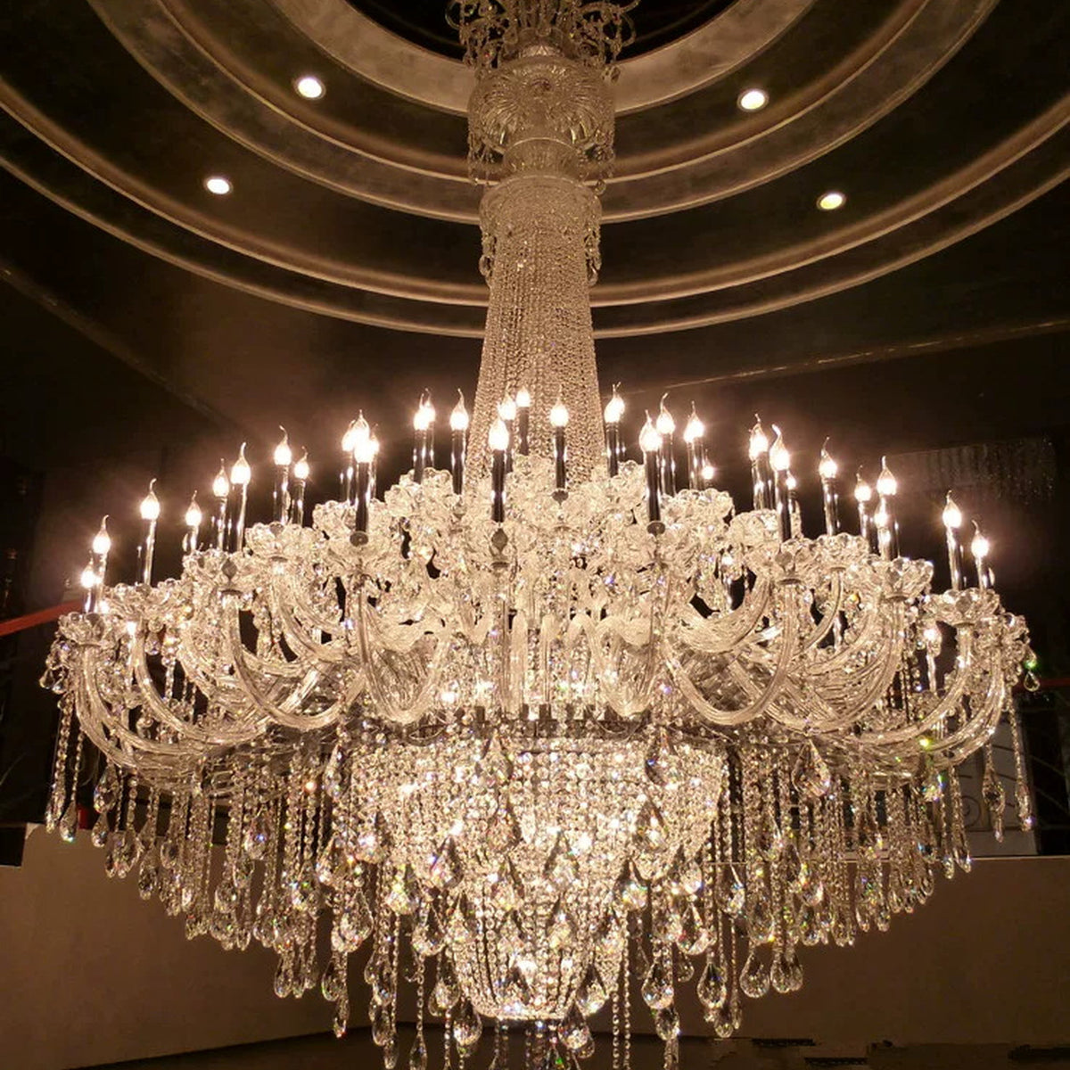 AM0788 — European Candle Duplex Metal Chandelier for Hotels & Ballrooms