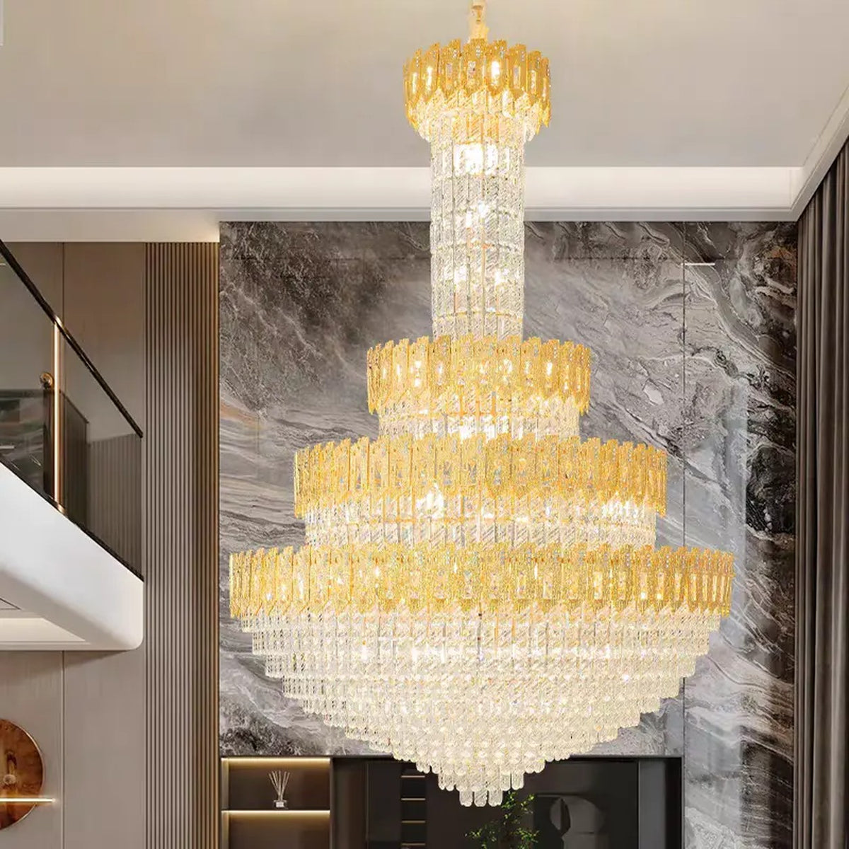 AM0608 — European Stairwell Crystal Chandelier for Living Rooms