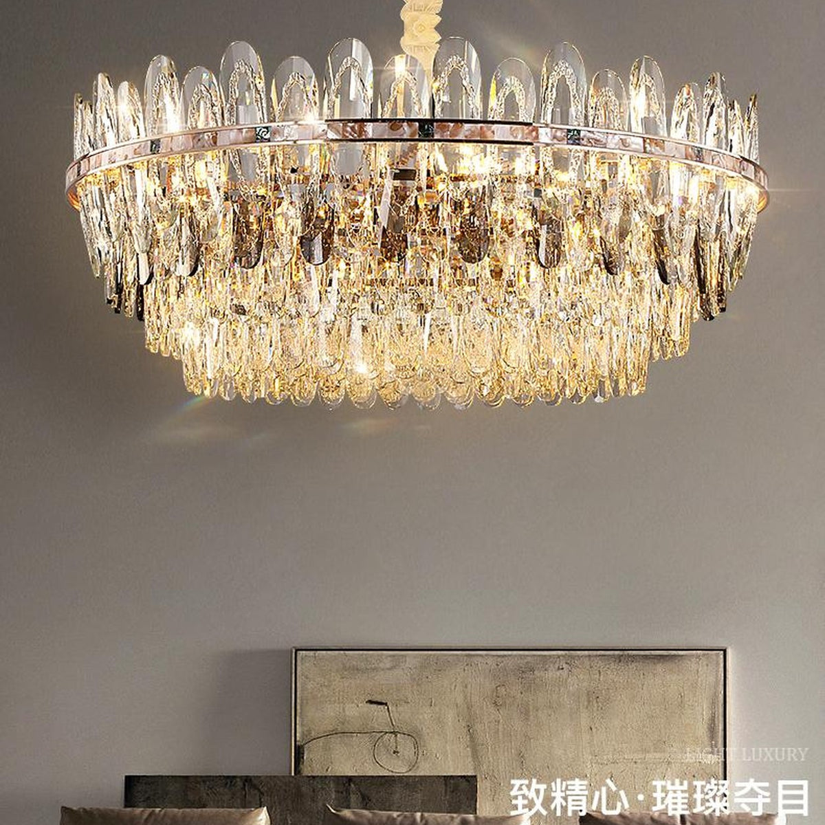 AM0628 — Light Luxury Shell K9 Crystal Chandelier for Living Rooms