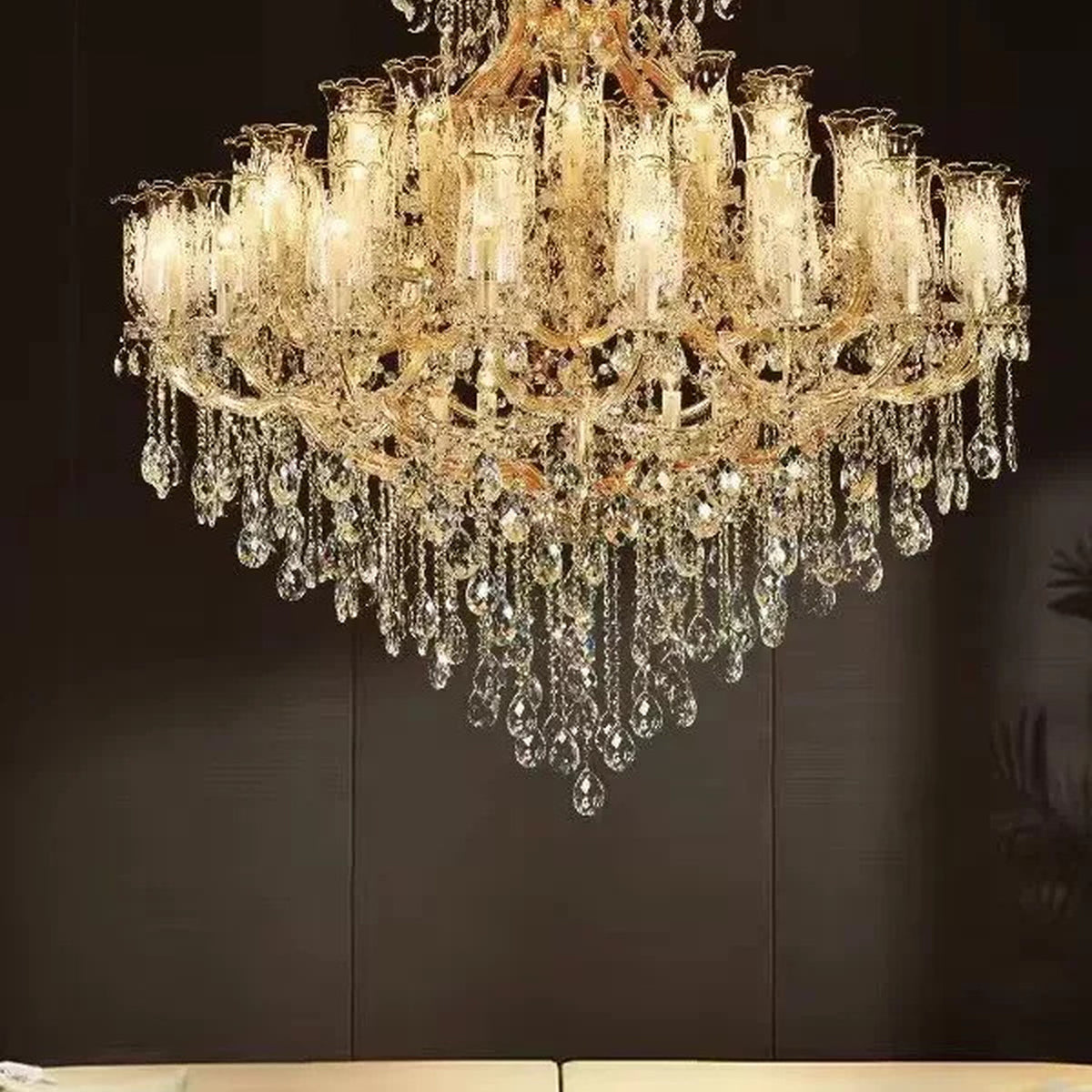 AM0849 — European Duplex Crystal Iron Chandelier for Living Rooms