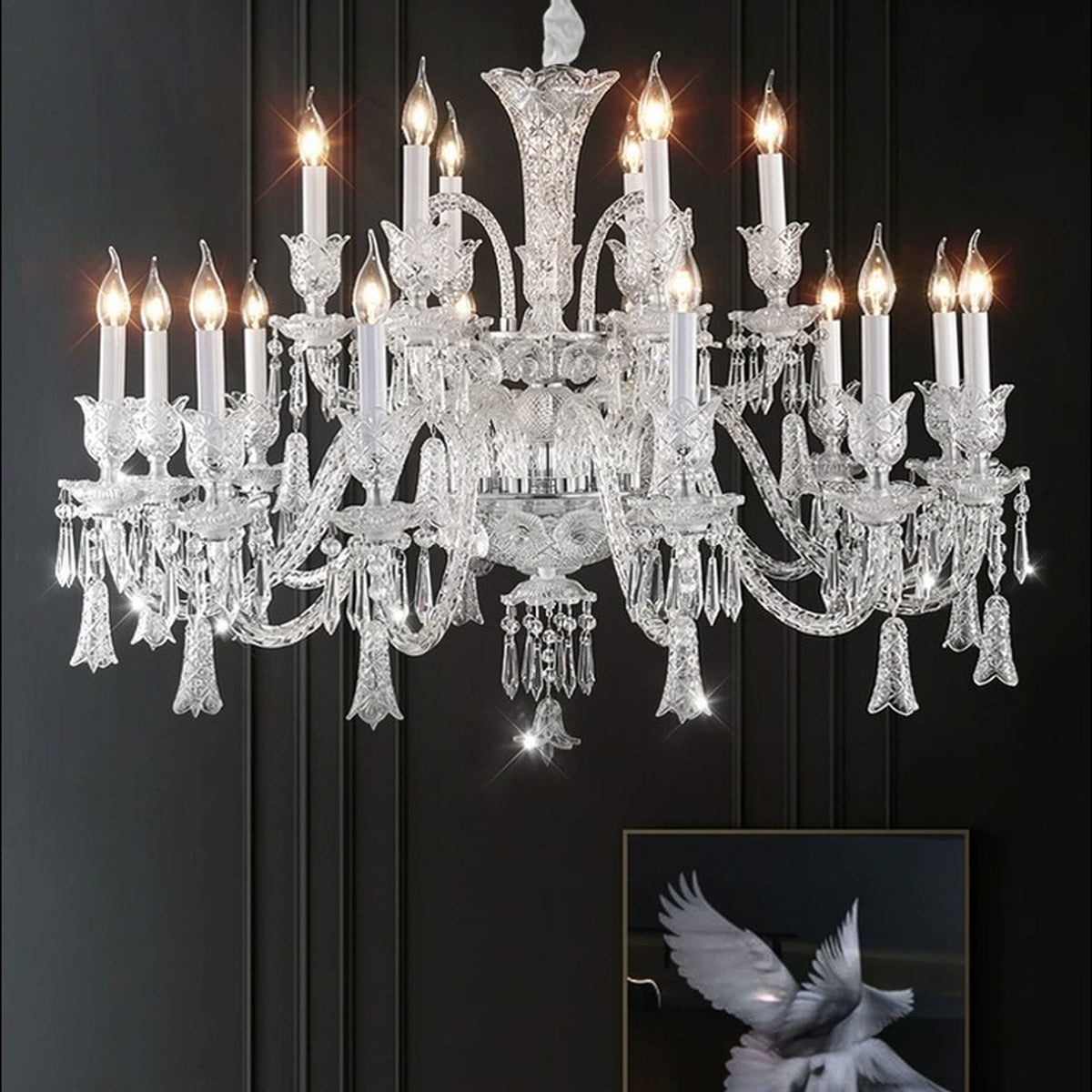 AM0864 — European Duplex Crystal Stainless Steel Chandelier for Living Rooms & Dining Rooms