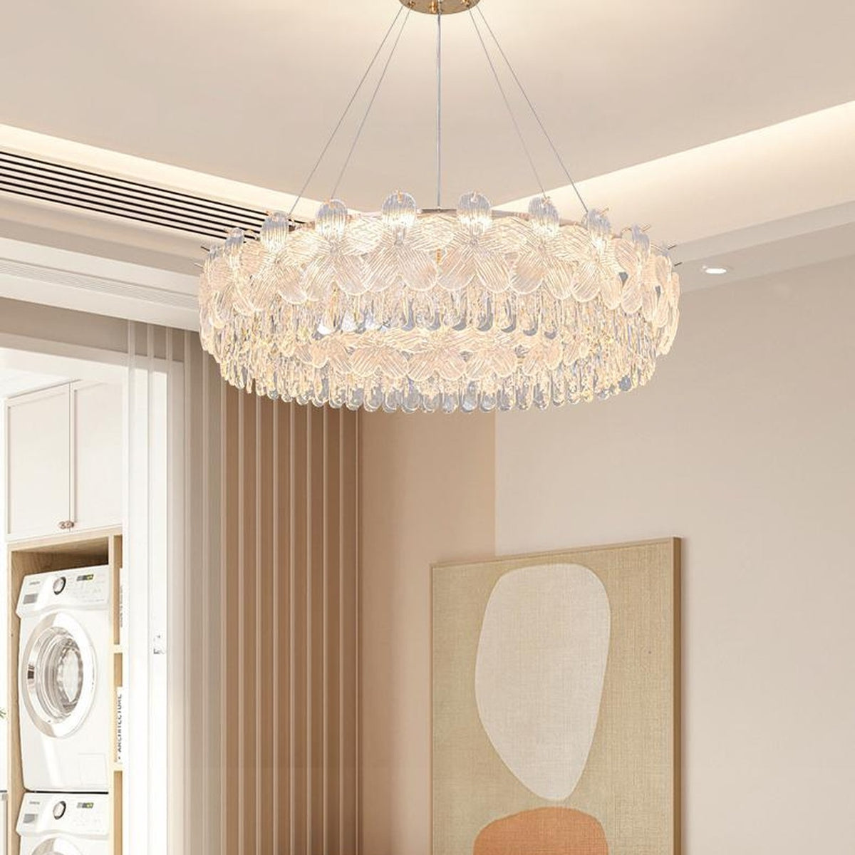 AM0644 — Light Luxury Floral Crystal Chandelier for Living Rooms