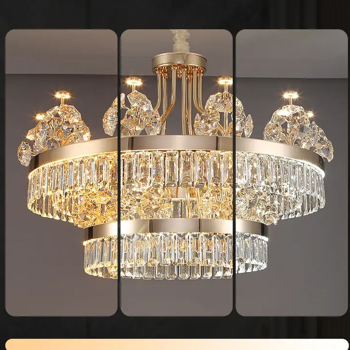 AM0520 — Postmodern Round Crystal Chandelier for Living Rooms