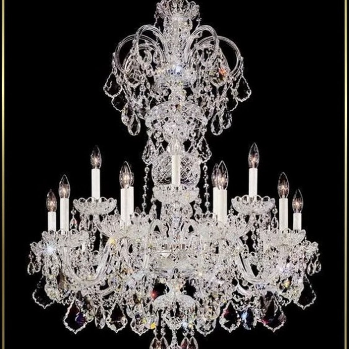 AM0828 — European Crystal Chandelier for Duplex Spaces & Stairwells