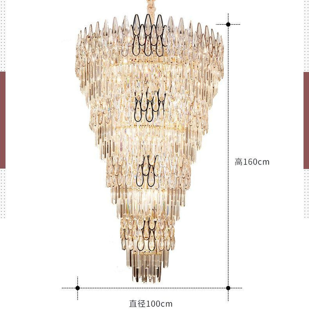 AM0632 — Light Luxury Stairwell Crystal Chandelier for Living Rooms