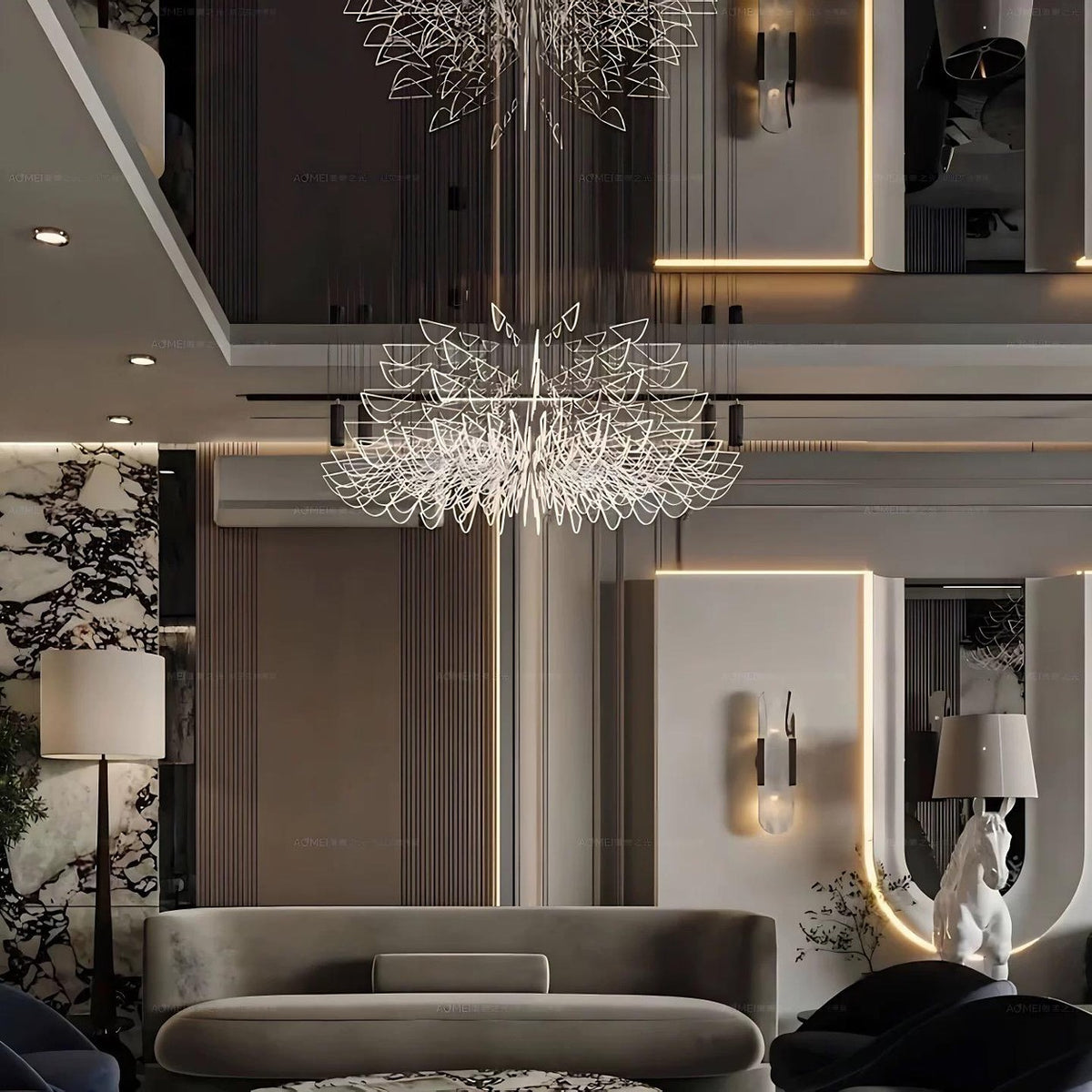 AM0666 — Light Luxury Crystal Chandelier for Living Rooms