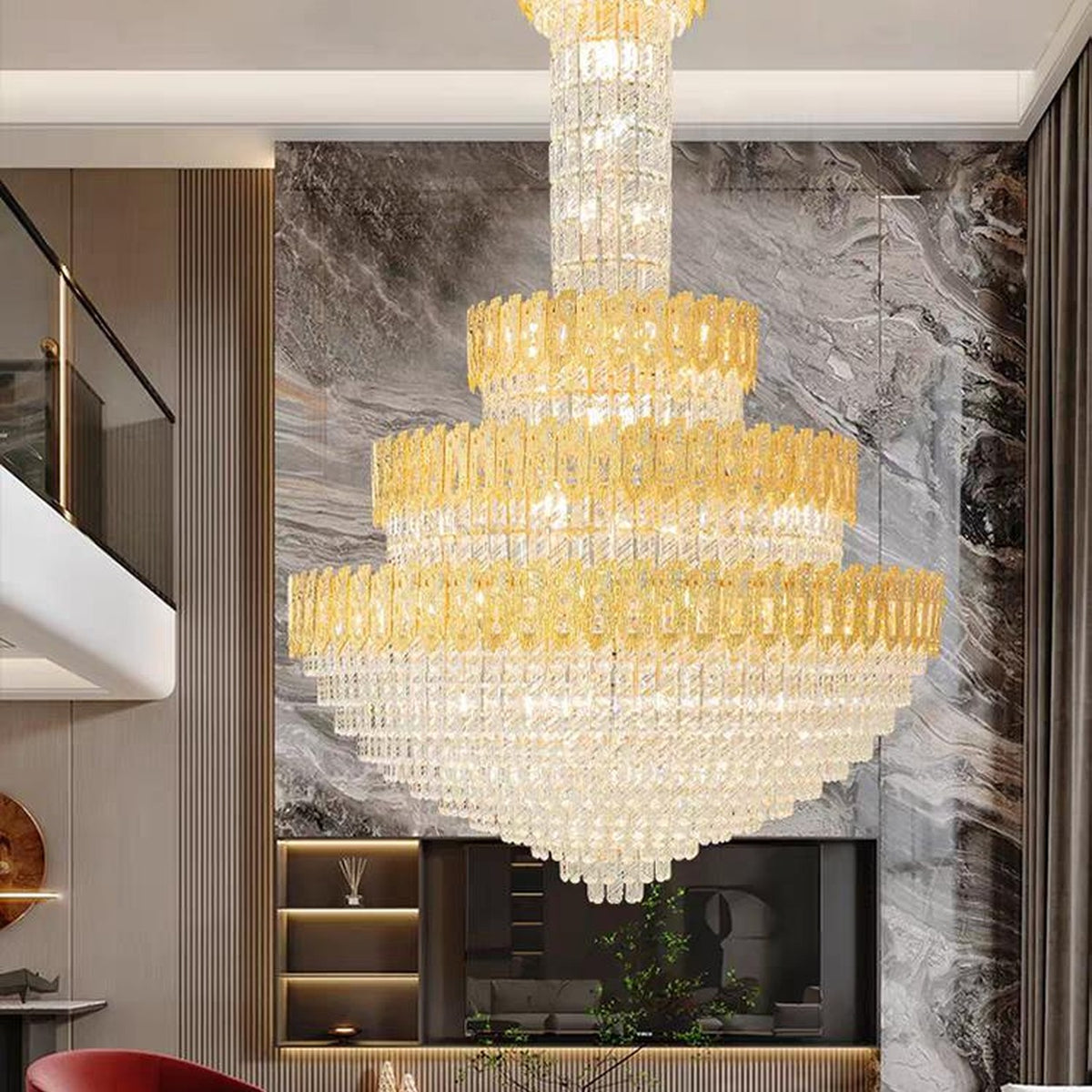 AM0608 — European Stairwell Crystal Chandelier for Living Rooms