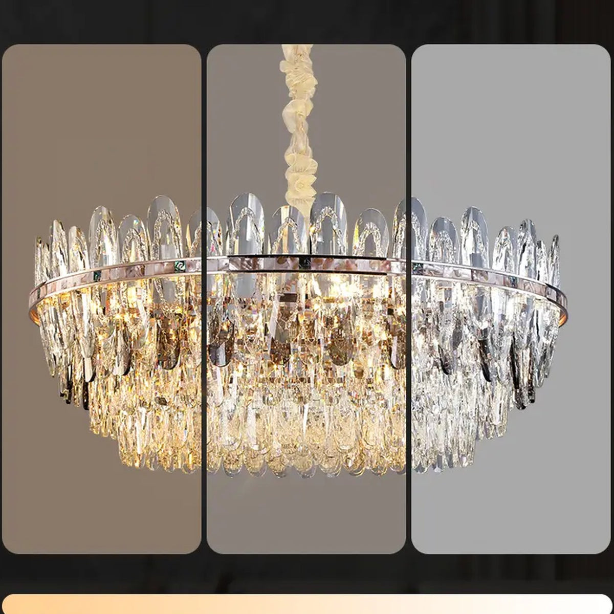 AM0628 — Light Luxury Shell K9 Crystal Chandelier for Living Rooms