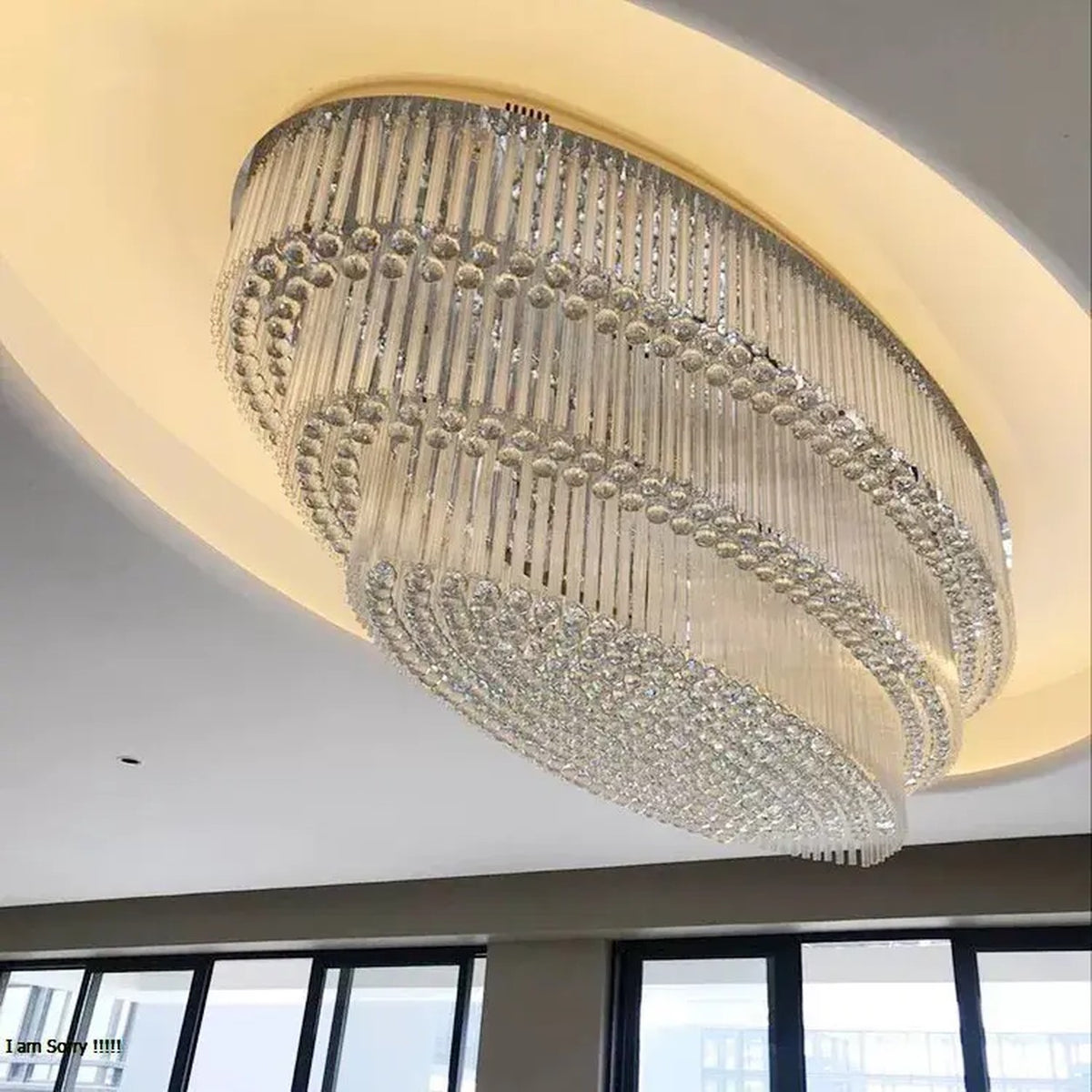 AM0590 — Round Crystal Ceiling Light for Hallways